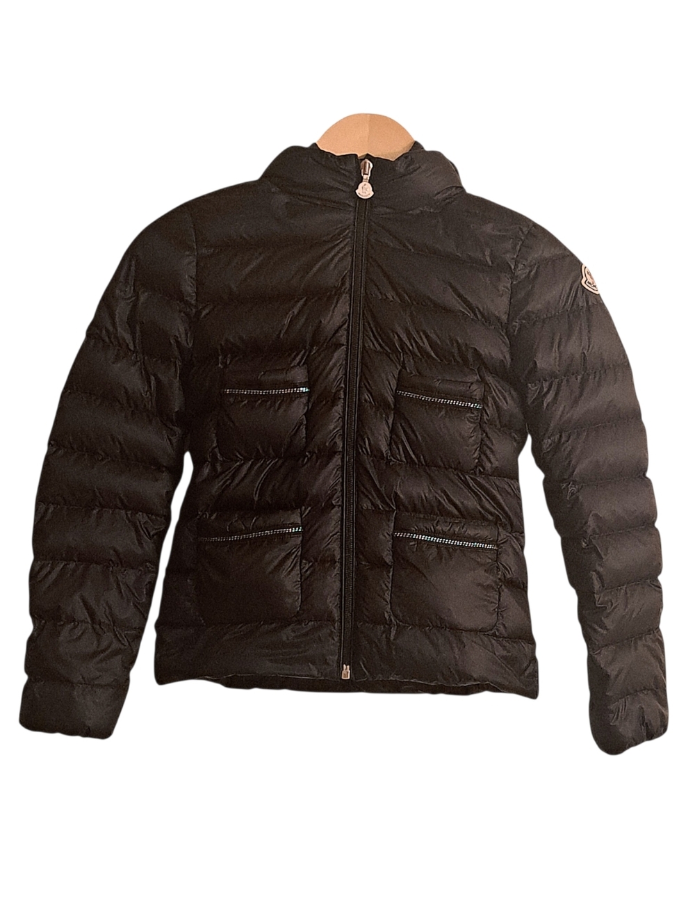 Moncler Girls Chain Detail Pocket Down  Coat